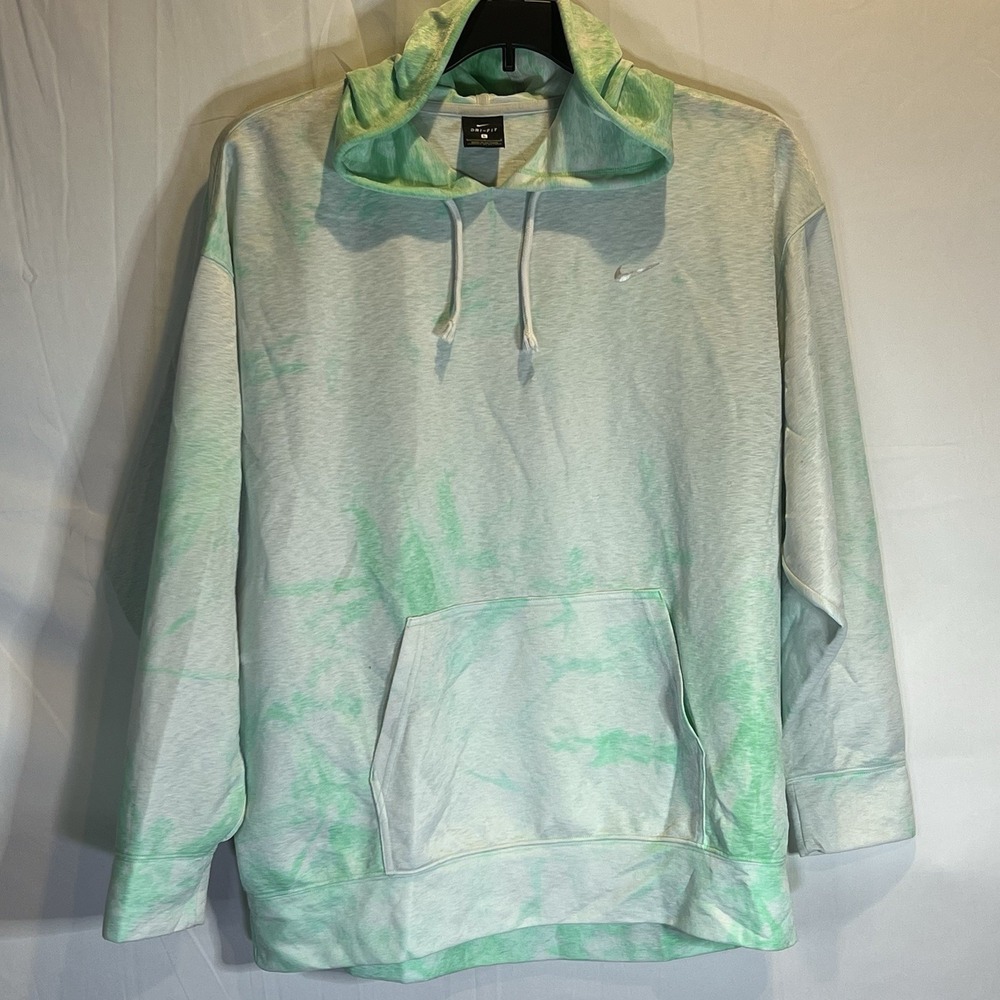Nike‎ Dri-fit Icon Clash Green Tie Dye Pullover Hoodie Large Dry fit Sweatshirt